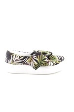 SACHA Schlüpfschuhe Damen Halbschuhe Gr. DE 38,5 grün-weiß-schwarz Casual-Look