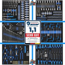 ATF Premium 6 Stück Werkzeugeinlagen bestückt für Werkstattwagen Einlagen