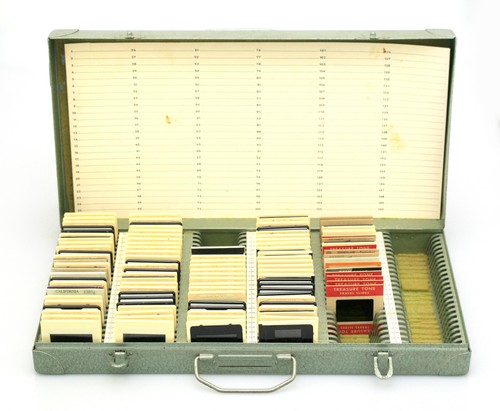 Kiste mit x115 kleinbilddias - kleinbilddias, +
