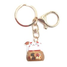 TOYANDONA Winkekatze Schlüsselanhänger Glückskatze Japanischer Stil Maneki Neko 