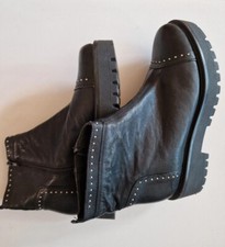 030 Berlin  Damen  Stiefelette Lammleder, neu,Kohlschwarz, Gr. 42