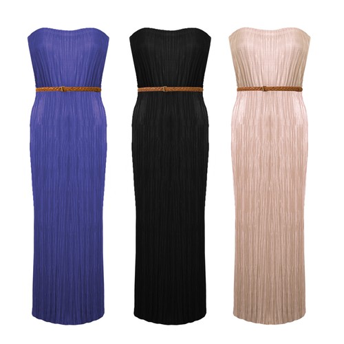 Trägerloses langes maxikleid - trägerloses,