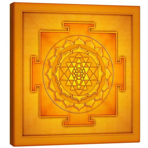 Leinwandbild golden sri yantra - golden,