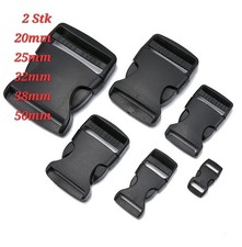 2×Steckschnalle Gurtschnalle Rucksack Clip  Klickverschluss 20/25/32/38/50mm