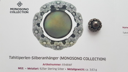 Tahitiperlen silber anhänger - tahitiperlen,