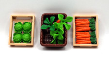 PLAYMOBIL 3 x KISTE mit GEMÜSE SALAT MÖHREN RÜBEN zu BAUERNHOF MARKT CITY**431**
