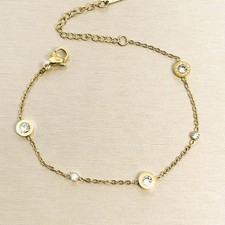 Gold Damen Armband Edelstahl