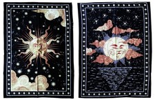 SONNE STERNE WOLKEN Stoffbild