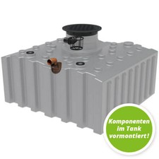 Zisterne, Regenwassertank, Flachtank 5000 L inkl. Abdeckung und Gartenfilterset