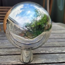 Glaskugel Gartendeko Kugel silber 11cm Rosenkugel Glas Gartenkugel Bauernkugel