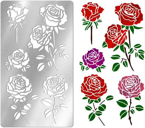 Rosen metallschablone blumen - rosen,
