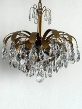 Hochwertige Messing Regenbogen Bleikristall Kronleuchter von Palwa, 1960er