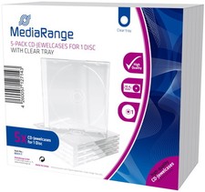 50 Mediarange CD Hüllen 1er Jewelcase 10,4 mm für je 1 BD / CD / DVD transparent