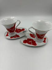 Kaffetassen Teetassen geschwungenr Unterteller