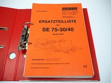 Grimme SE 70-30 70-40 Bj 2004 Kartoffelroder Ersatzteilliste Ersatzteilkatalog