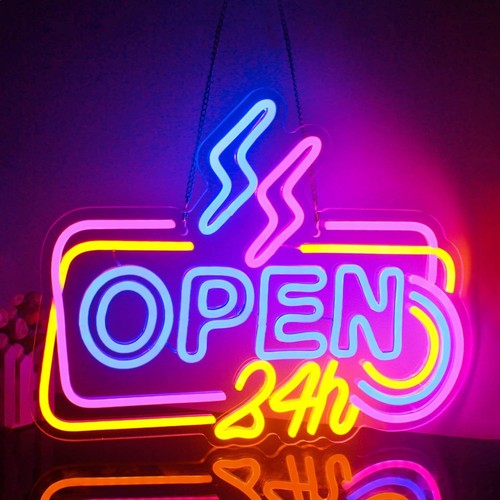 Neonschild open 24h led - open,