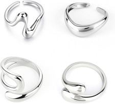 Set Klobiger Silberringe für