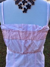 Vera Mont Korsage Bluse Top Pink Rosè Satin Rüschen 38 40