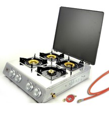 Edelstahl Gaskocher 4 flammig