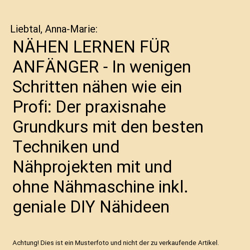 Nähen lernen für anfänger - fÜr,