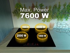 Glaskeramik Kochfeld Induktion autark 60cm Acopino KMI4 mit Sensor Touch Control