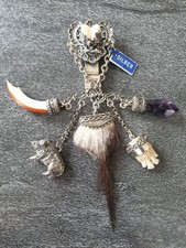 Altes Charivari * 835 Silber Dirndl Rock Anstecker Trachtenschmuck 5 Anhänger 