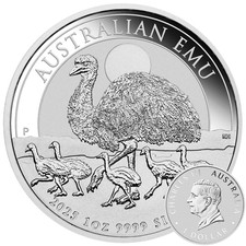 Emu 2025 Silbermünze 1oz Silber Ag 999,9 Perth Mint Australien