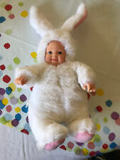 Anne Geddes Puppe Baby im Hasenkostüm Kaninchen Weiß ,gebraucht