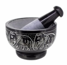 budawi® - Küchen-/Mörser aus Speckstein 10 x 6,5 cm Räuchergefäß, Räucherschale