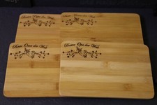 Vesperbrett, Frühstücksbrett, Schneidebrett aus Bambus mit Lasergravur