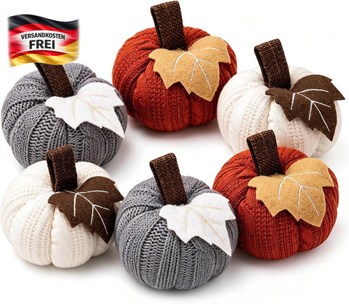 Herbstdeko kürbisse gestrickt - herbstdeko,