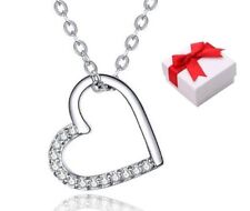 ❤️ Herz Kette Anhänger Anker Halskette 925 Silber Herzkette Damen Geschenke