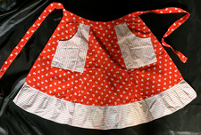 Servier Schürze Pilze rot weiß Rüschen retro 100% Baumwolle vintage Küche Druck