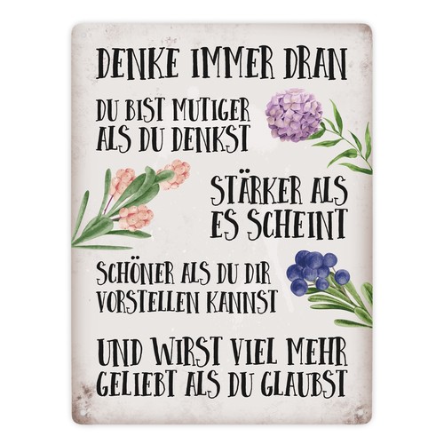 Denk immer dran metallschild - denk,