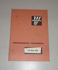 Betriebsanleitung / Teilekatalog Welger Ballenwerfer P 22 / 61 Stand 11/1977