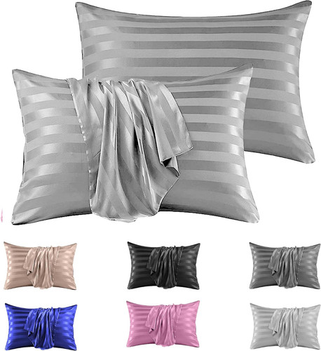 Satin kissenbezug gestreift - satin-kissenbezug,,