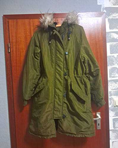 Damen parka mantel lang grün - damen,