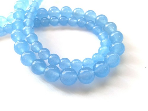 Jade hellblau kugeln perlen - hellblau,