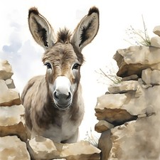 Deko Bild Neugieriger Esel