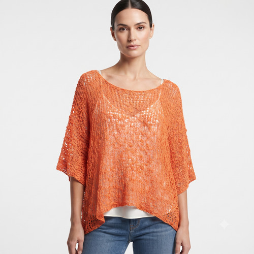 Damen boho strick poncho - boho,