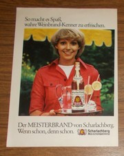 Seltene Werbung SCHARLACHBERG MEISTERBRAND - Wahre Weinbrand-Kenner 1977