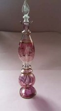Vintage Parfum Flakon Orientalische Parfumflasche Glas 2 Pink/Gold 25,5 cm