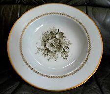 Kahla  (Gemany) Porzellan  Suppenteller graue Rosen Goldrand & Bordüre