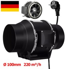 Rohrlüfter Rohrventilator-Abluft Lüfter Ventilator IP44 Leise Ø100mm DHL