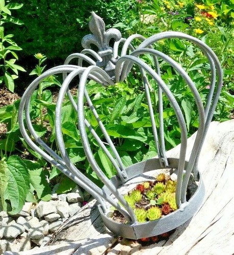Krone 39cm silber blumen - krone,