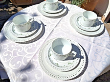 Hutschenreuther Marie Christine, Durchbruchporzellan, 4 filigrane Kaffeegedecke