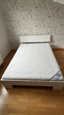 doppelbett 150x200 mit Matratze, Hochglanz weiss, Selbstabholung