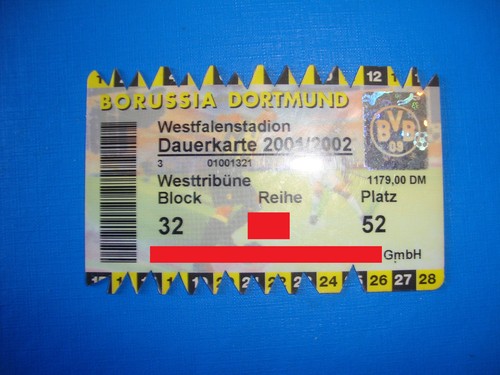 2001 ticket dauerkarte - 2001,