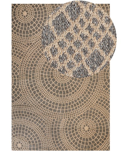 Teppich jute beige grau - jute, beige/grau