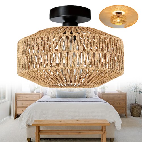Lampenschirme boho rattan - lampenschirme,